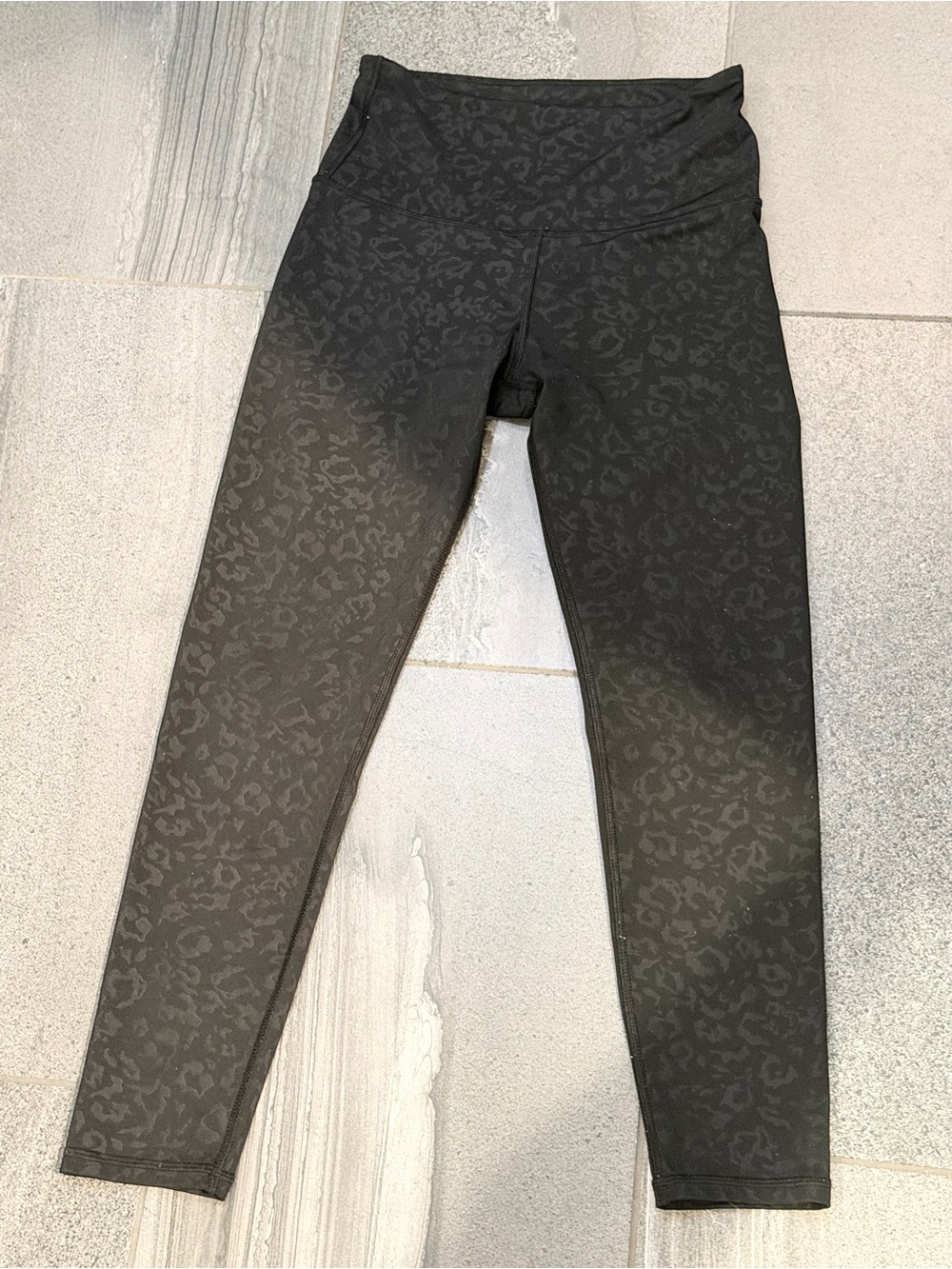 Leopard print black yoga pants